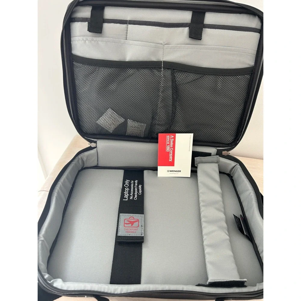 Wenger Swiss Army Laptop Briefcase Black Checkpoint Friendly Messenger Bag